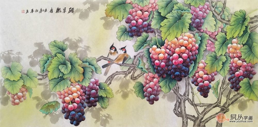 国画|名家国画葡萄精品图 羽墨经典构图欣赏