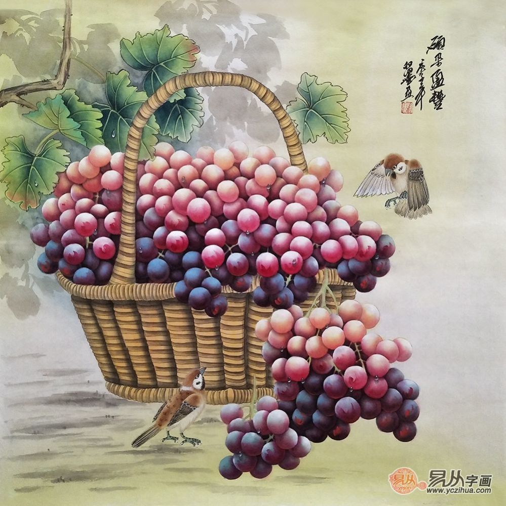 国画|名家国画葡萄精品图 羽墨经典构图欣赏