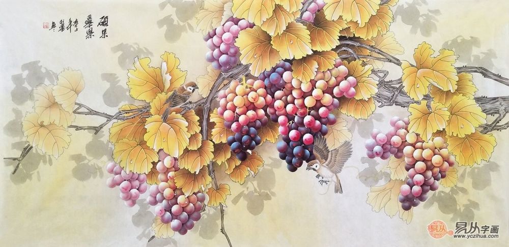 国画|名家国画葡萄精品图 羽墨经典构图欣赏