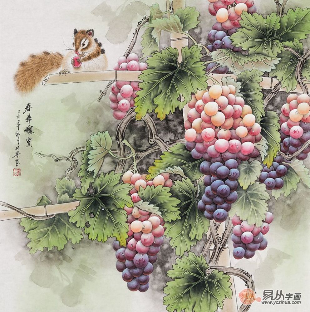国画|名家国画葡萄精品图 羽墨经典构图欣赏
