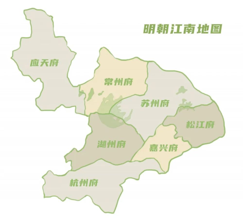 ▼明朝江南地图制图/daisy"江南"终于在明朝被固定下来,与我们今天