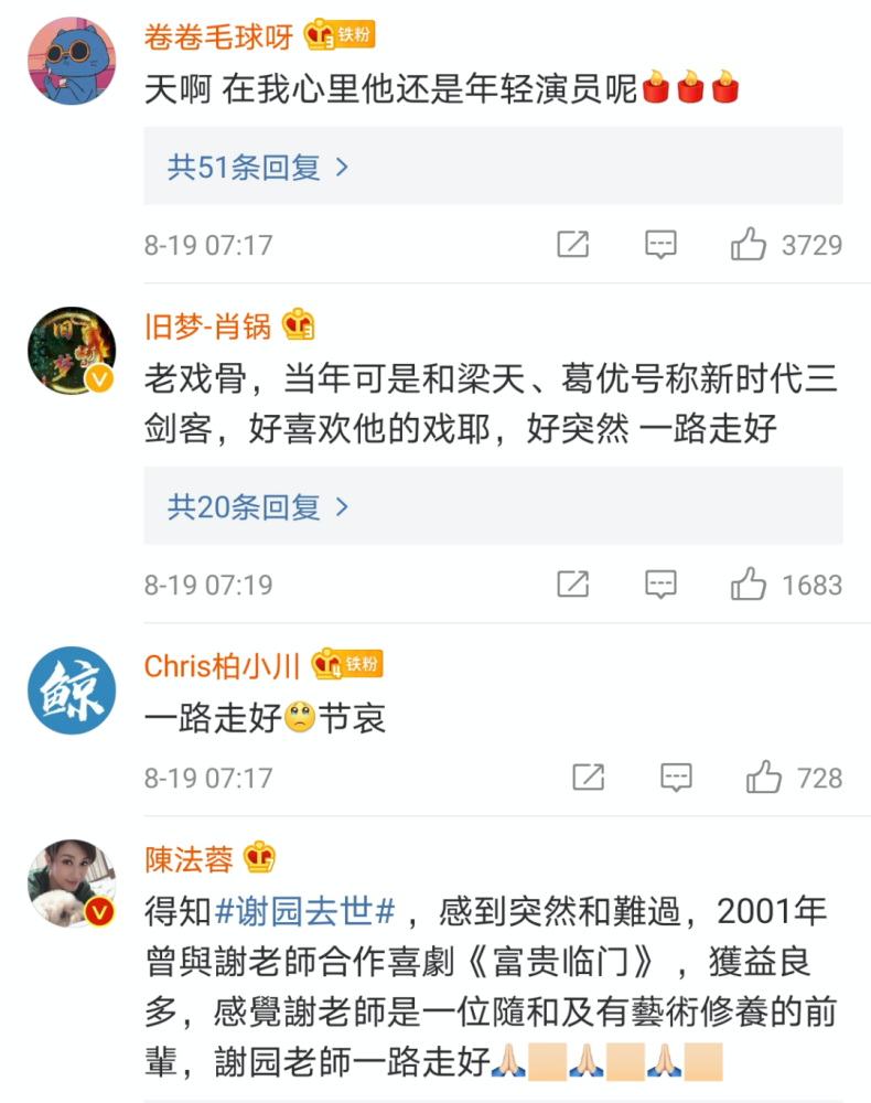 谢园|太突然了！知名男演员去世