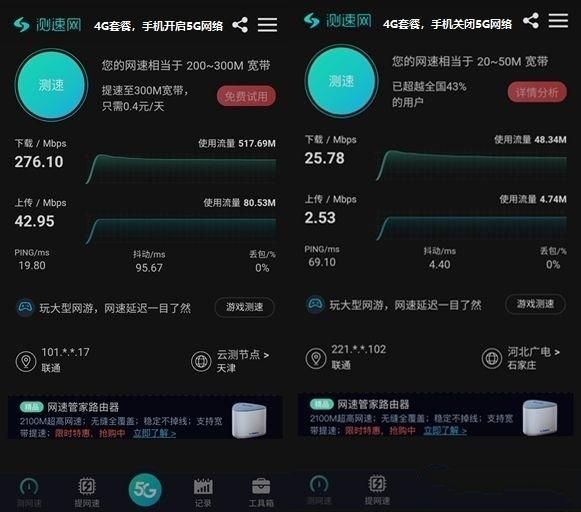 但是沿用的是4g簽約速率,也就是最高速率為300mbps,由於5g網絡用戶較