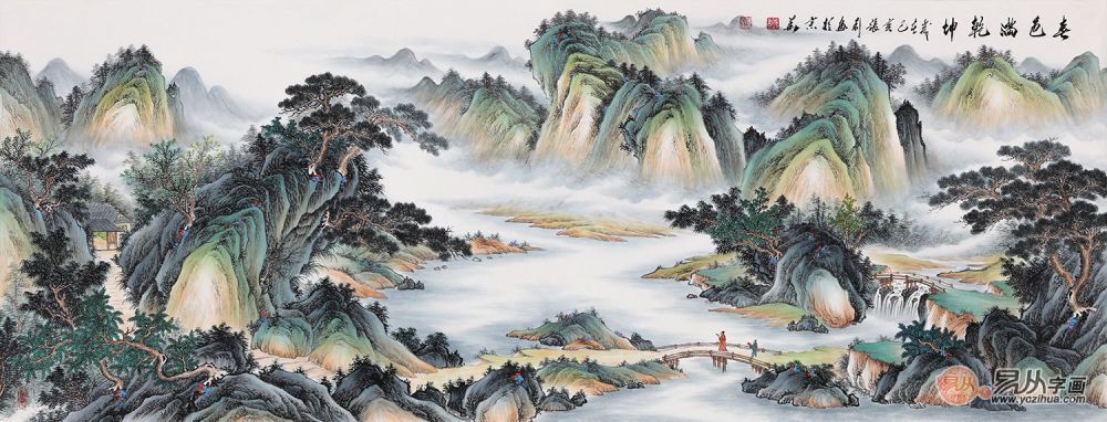 山水画|会议室装饰画选什么？首选山水画彰显格局
