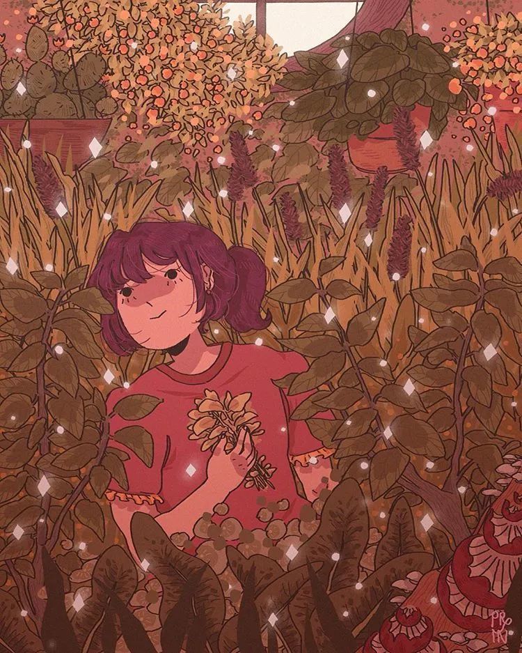 插画|【插画欣赏】人物和场景结合的相当美的一组画面，很有意境！