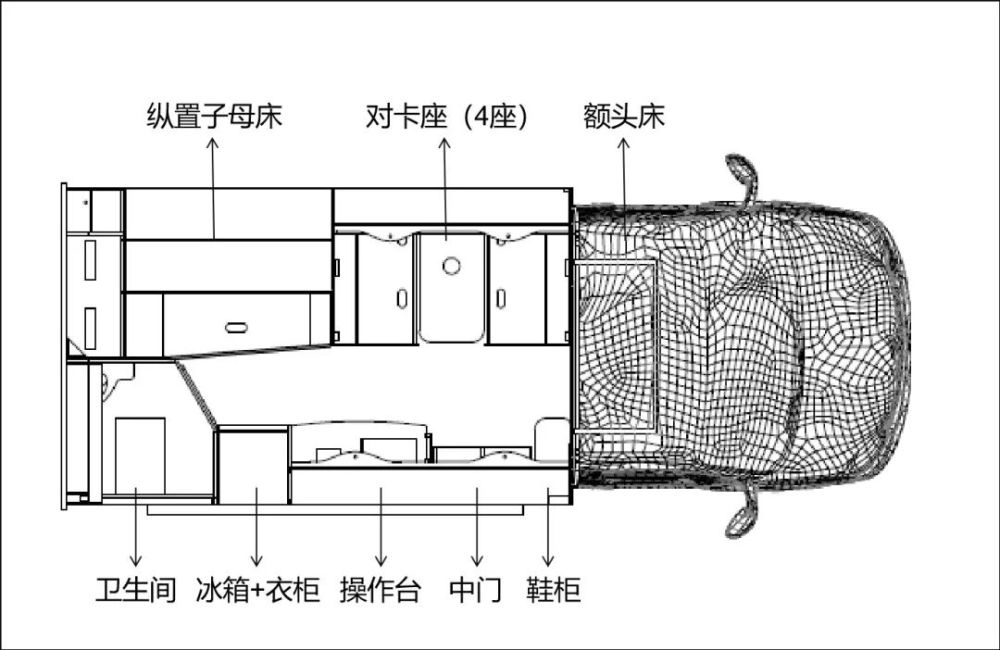 依维柯c型房车布局图图片