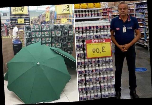 猝死|巴西员工猝死用伞遮蔽遗体，商场继续营业，死者妻子：他被当成垃圾一样对待