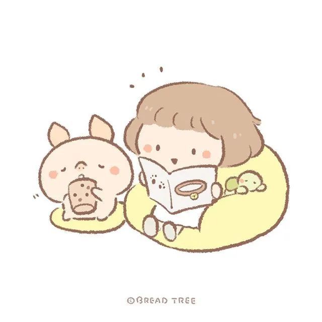 简笔画治愈系q版可爱卡通小插画作品