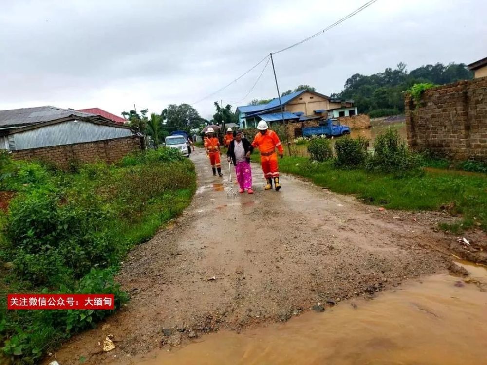 缅甸当阳镇部分街区遭水淹,200个家庭紧急转移安置