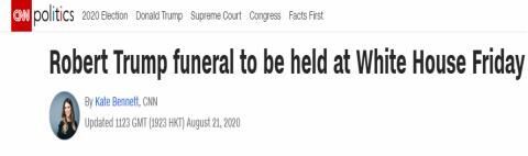 唐纳德·特朗普|美媒：特朗普弟弟葬礼将于周五在白宫东厅举行