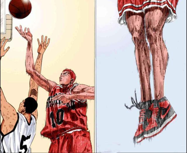 其实樱木花道最夸张的杀手锏是他的弹速,樱木在内线争抢篮板过程中