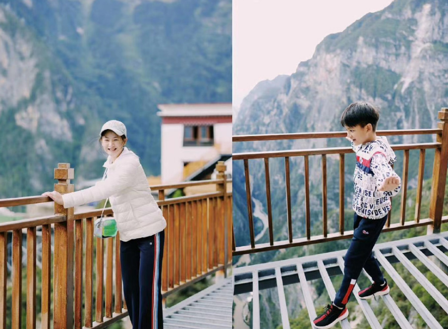 森碟|田亮一家四口旅游，12岁森碟暴风长高，练出运动员健壮身材
