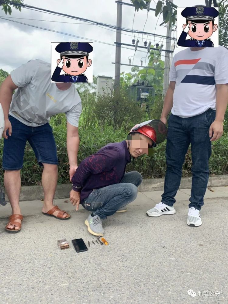 抓到了偷黎老师电车的犯罪嫌疑人在北流落网