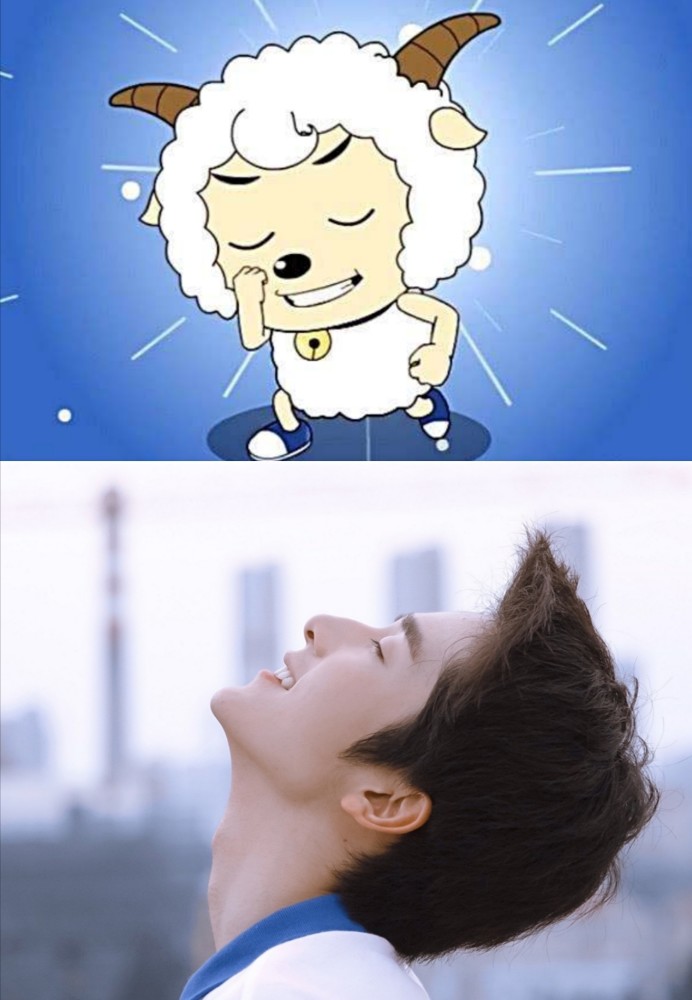 张新成果然与众不同,上个热搜都能撞脸喜羊羊