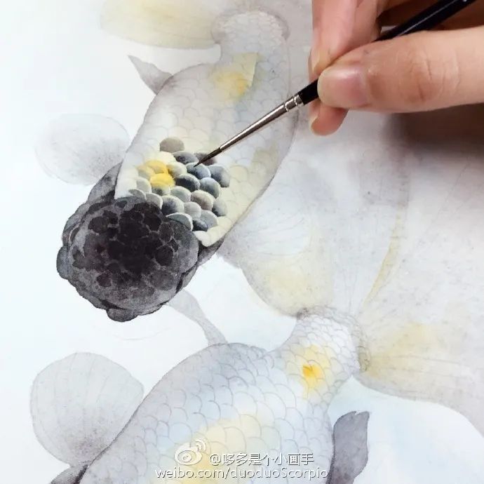 用水彩这样画金鱼 它要从画里游出来啦 腾讯新闻