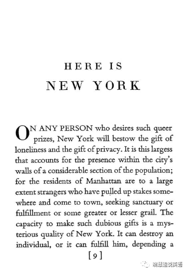 here is new york|美语朗读—《Here Is New York》
