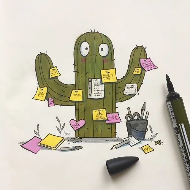 马克笔|超萌马克笔手绘，看完有种想画画的冲动！