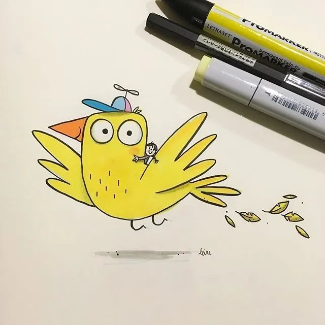 马克笔|超萌马克笔手绘，看完有种想画画的冲动！