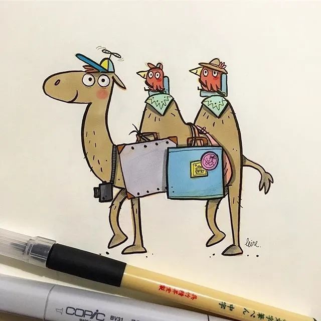 马克笔|超萌马克笔手绘，看完有种想画画的冲动！