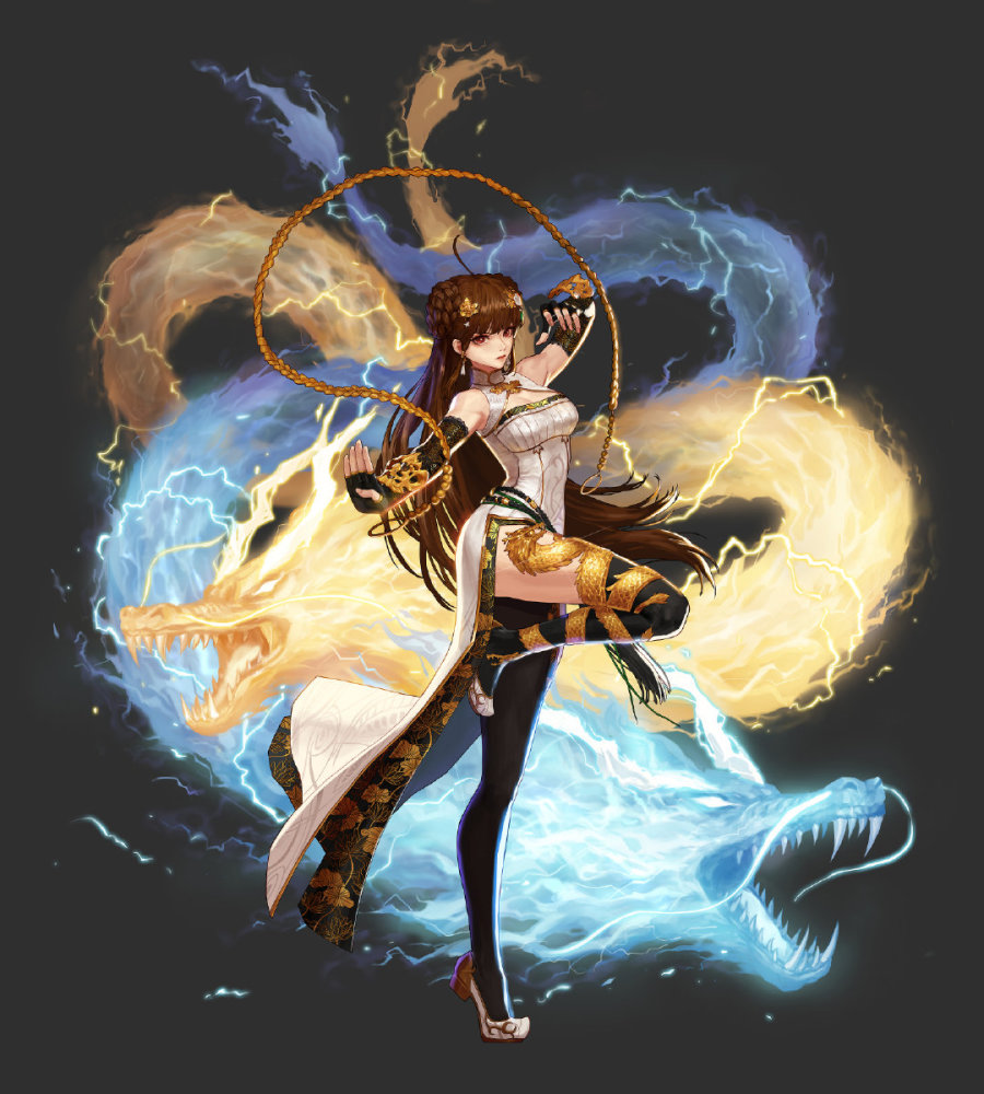 女气功的觉醒立绘95级被动技能 - 念气归元95级主动技能-天雷分身步