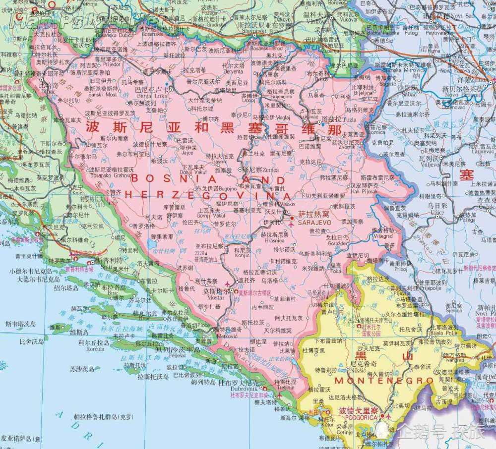 波黑,位于原南斯拉夫中部,波黑由穆克联邦和波黑塞族共和国两个国家