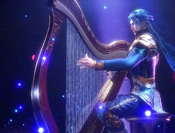 小编觉得十分温馨,不知道英姿飒爽的唐三弹奏竖琴是什么样子呢,你也