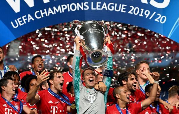 2020赛季欧洲足球冠军联赛决赛中,德甲拜仁慕尼黑队以1比0战胜法甲