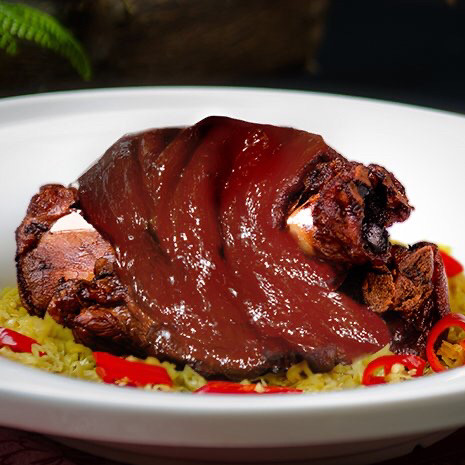 天秋,无味口,你还在为吃么烦恼嘛?来一道水椒蒸圆蹄吧～蹄膀软糯,爽口