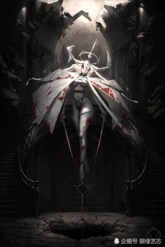 苍白的傀儡少女色彩尽头处的浪漫数字艺术中的哥特风