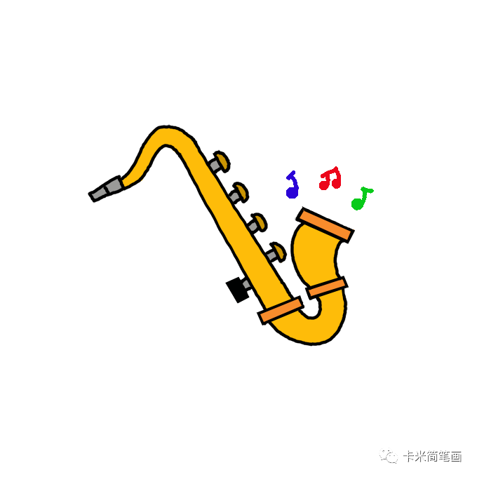 萨克斯|萨克斯的简单画法-萨克斯简笔画教程