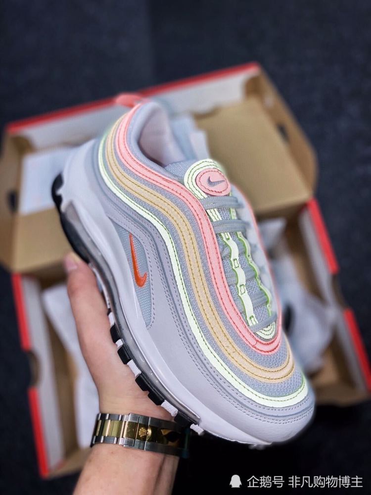 nike air max 97 ess 白甜瓜橙配色子弹气垫跑鞋 开箱