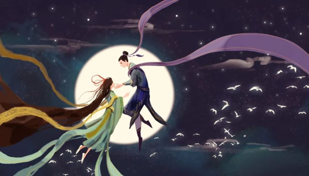 银烛秋光冷画屏,轻罗小扇扑流萤天阶夜色凉如水,卧看牵牛织女星2乞巧