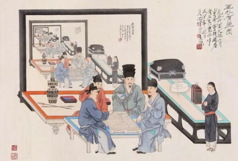 高仿版《重屏会棋图》当然并非所有人都支持这种说法,有些人认为