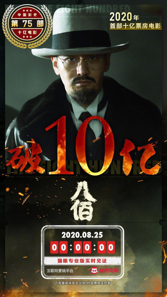 票房|票房破10亿！《八佰》成2020年首部票房10亿电影