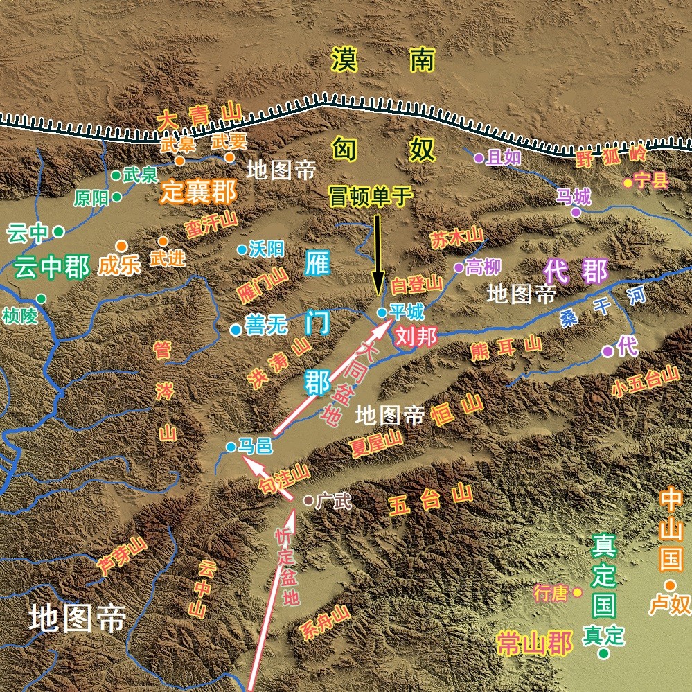 白登山汉军箭矢用尽,仅亲卫营每人两支箭.