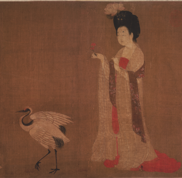 养尊处优游于花蝶鹤犬之间的唐代贵妇古代名画赏簪花仕女图