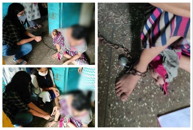 印度女子被铁链锁在小黑屋,孩子求助:妈妈已被他打得精神失常了