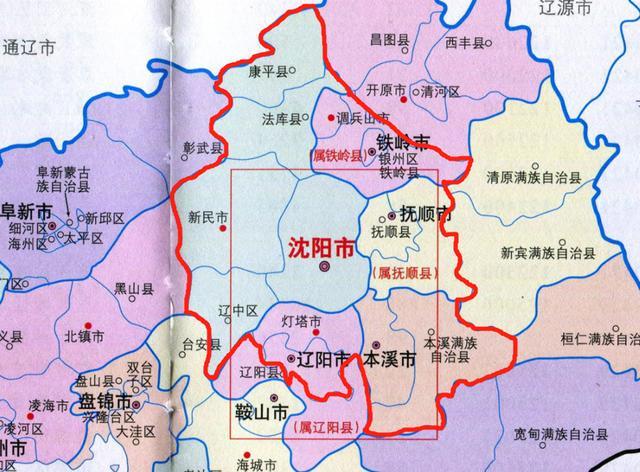 2019沈阳行政区划图图片