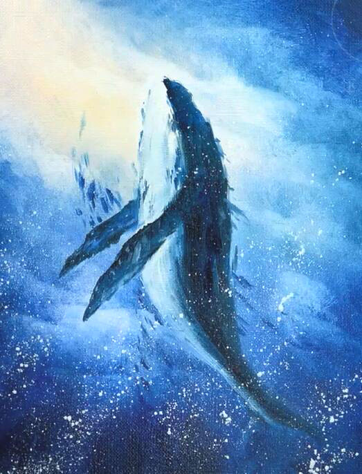 绘画教程925步简单创意的鲸鱼快收藏