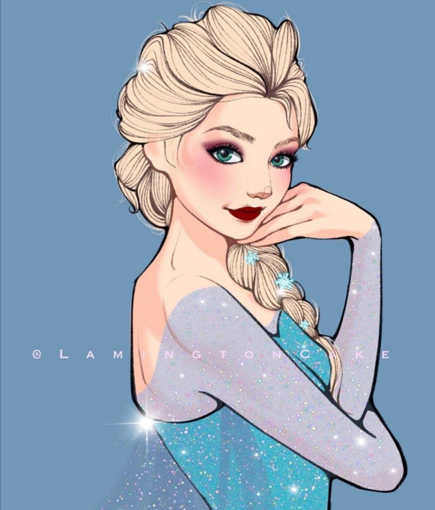 画师笔下的迪士尼公主蒂安娜公主的婚纱照很美木兰很像刘亦菲