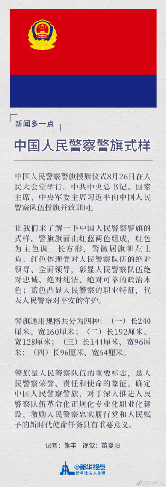 中国人民警察警旗式样公布 腾讯新闻