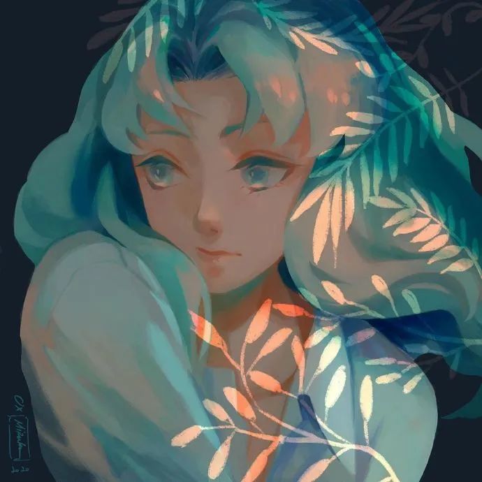 超美的人物阴影处理插画插画师oxmiruku