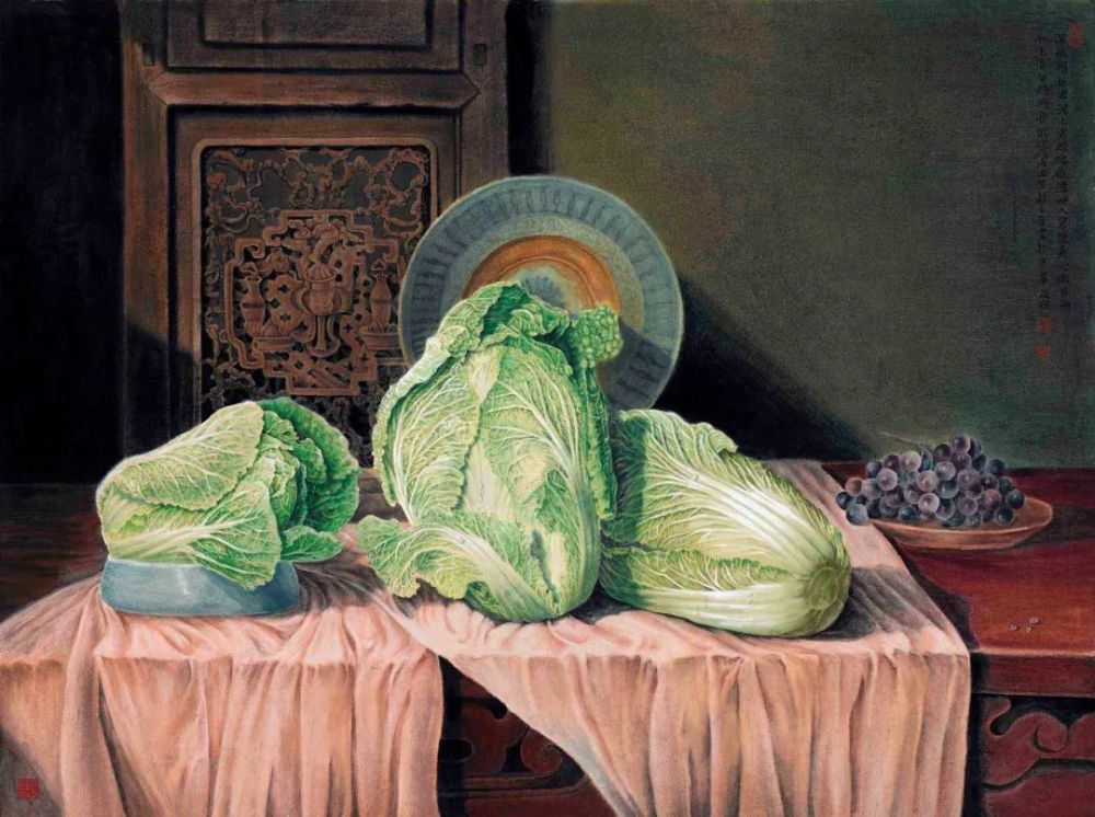 《田野》50cmx50cm 2018年《清清白白》90cmx87cm 2019年《清白传家》