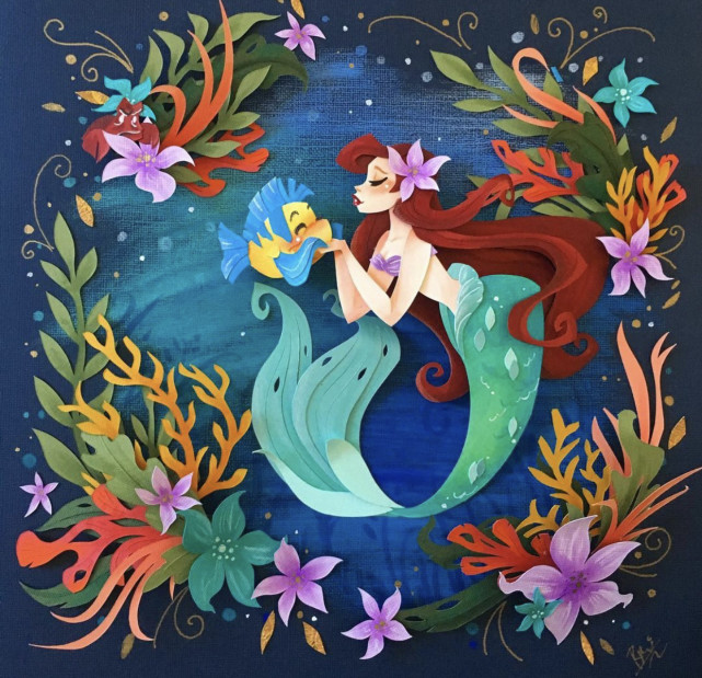 用纸剪出来的迪士尼公主艾莎连雪花都立体轻松get到同款