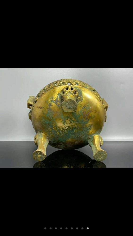 春秋青铜盘龙镂空圆鼎 鉴赏