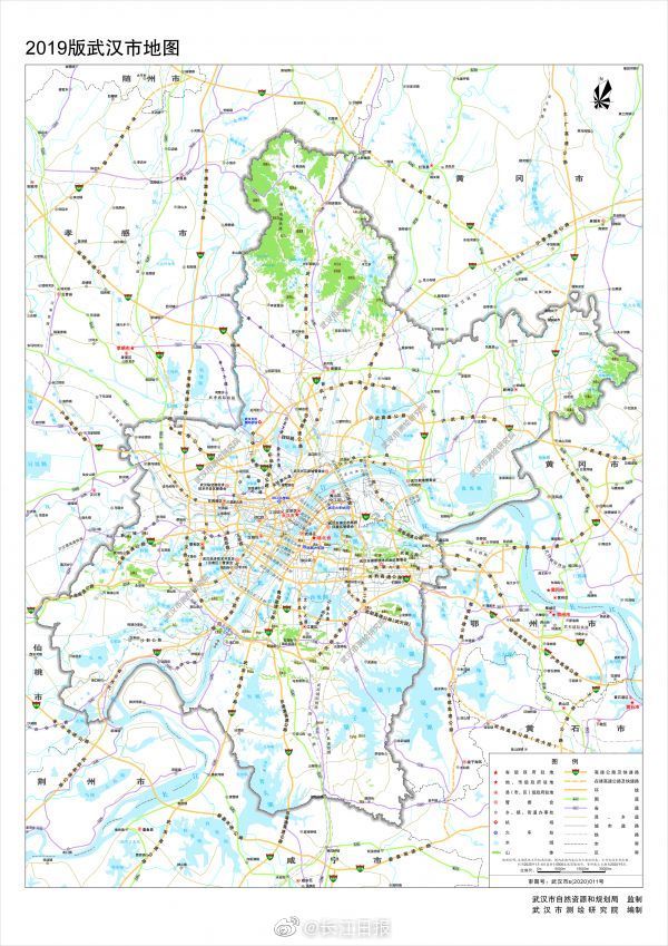 市民可登录市自然资源和规划局网站免费获取】《2019版武汉市地图》