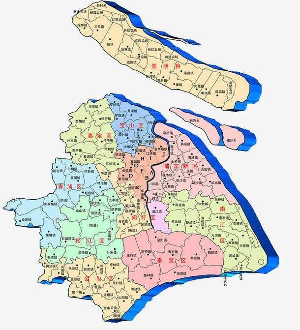 从1958年至今,除了某些地方行政级别的变化之外,上海市管辖的辖区基本