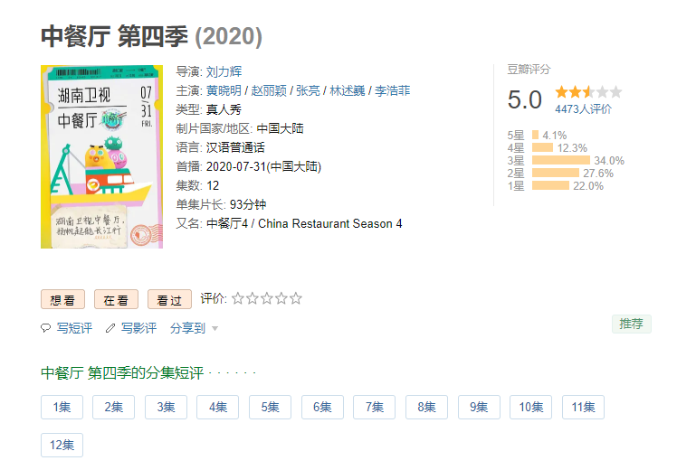 中餐厅|《中餐厅》豆瓣评分下滑，除了广告多外，这位嘉宾人设成问题！