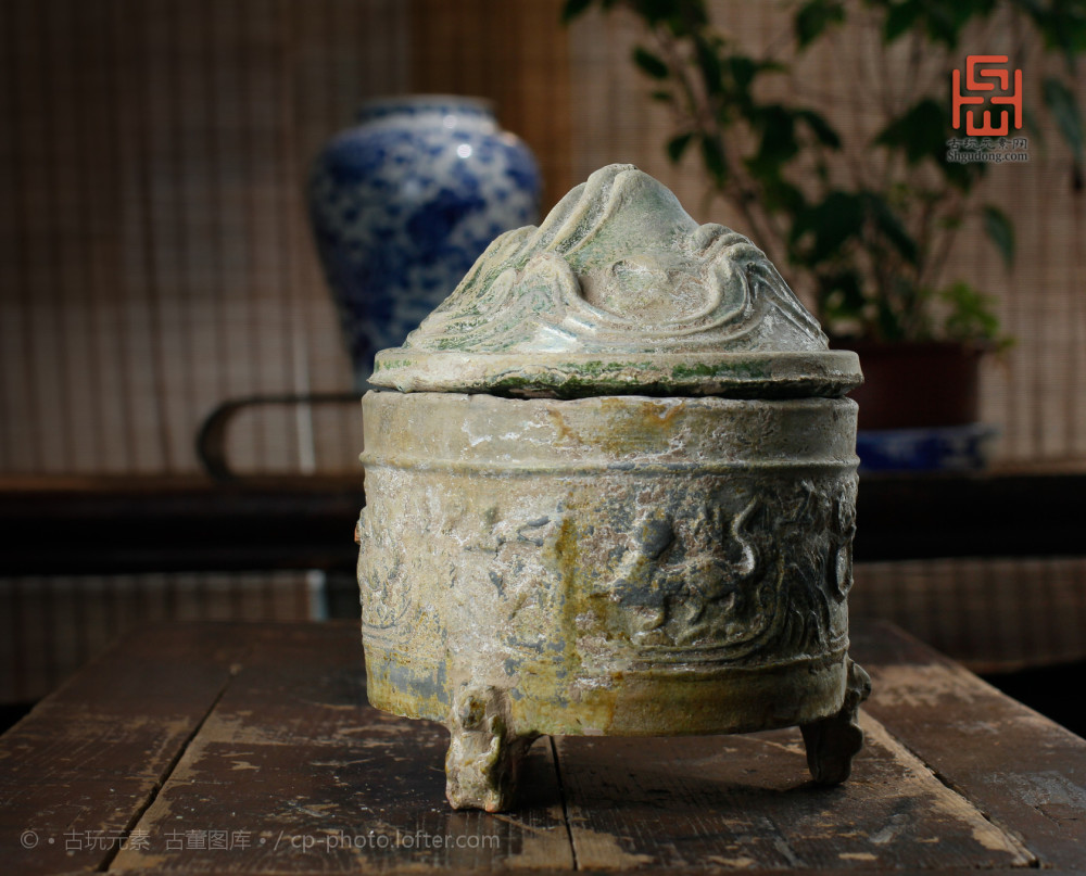 纹饰|汉绿釉博山炉