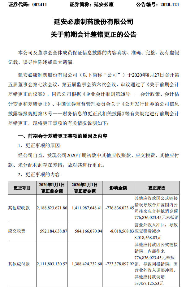 上市公司因公式链接错误导致77亿往来款未抵消